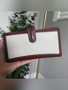 Coach Cream and Brown Leather Wallet